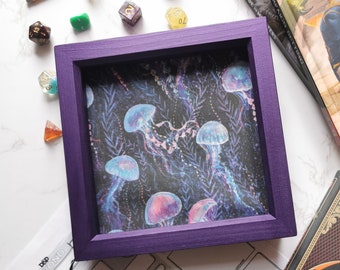 Purple Jellyfish Dice Tray for Tabletop Gaming, Dungeons and Dragons, DnD, Pathfinders, Roleplaying Games, Anime, DnD Accessories
