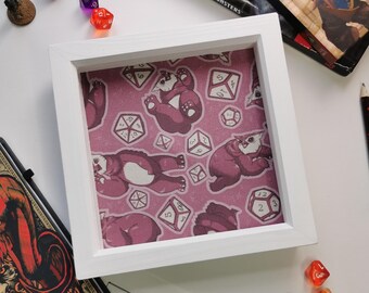 Pink Owlbear and Dice Tray for Tabletop Gaming, Dungeons and Dragons, Pathfinder, Roleplaying, Trinket Tray, , Druid Tray