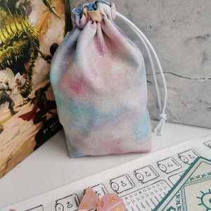 Pastel Galaxy/Space Style 3 Sizes Dice Bag / Bag of Holding For Dungeons and Dragons, Tabletop Games, RPG, DnD, Pathfinder, Tokens, Meeples image 6