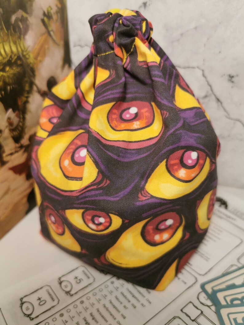 Wall of Eyes Mimic Style Dice Bag / Bag of Holding for Etsy