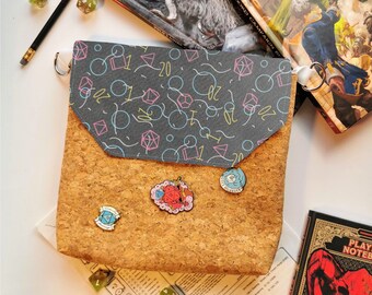 90's Style Retro Dice Tray Bag, Ita bag - Tabletop Gaming, Dungeons and Dragons, DnD, Pathfinder, Roleplaying, Badge Display, Dice bag
