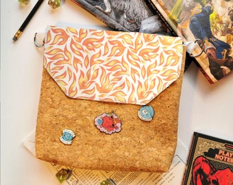 Dragon Fire Dice Tray Bag, Ita bag for Tabletop Gaming, Dungeons and Dragons, DnD, Pathfinder, Roleplaying Games, Pin Badge Display