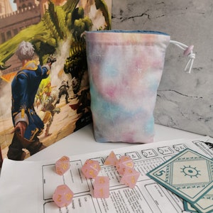 Pastel Galaxy/Space Style 3 Sizes Dice Bag / Bag of Holding For Dungeons and Dragons, Tabletop Games, RPG, DnD, Pathfinder, Tokens, Meeples image 5