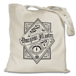 Dungeon Master Design Tote Bag - Dungeons and Dragons RPG, Reusable Bag, Zero Waste Product, DnD Gift Bag, Gaming, Eco Friendly Bag