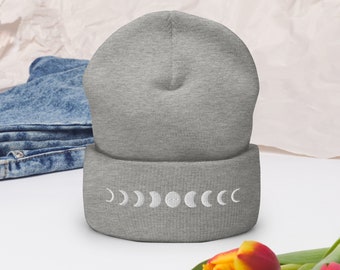 Moon Phases Embroidered Hat - Moon Hat, Lunar Hat, Witchy Hat, Solar Phases, Lunar Phases, Cute Moon