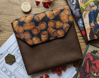 Ready to ship - 6" Barrel Rider Dice Tray Bag Dungeons and Dragons Pleather Dice Bag Bundle Roleplaying and Tabletop Games Dungeon Master