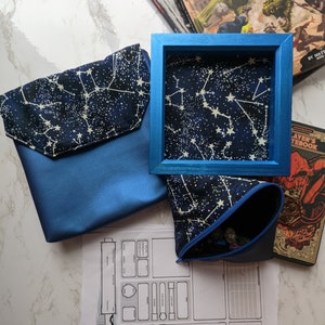 Glow in the Dark Constellations Bundle Dice Tray, Dungeons and Dragons, Pleather, Cork, Dice Bag, Roleplaying and Tabletop Games, Master image 8