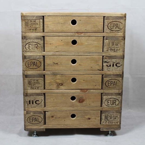 Chest of drawers, sideboard, cupboard made of pallet wood, palett wood, industrial style, palett furniture