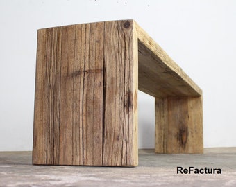Bench, TV board, storage, sideboard made from old scaffolding planks, reclaimed wood