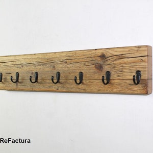 XXL hook strip made from old scaffolding planks, coat rack, coat hook, key rack, Wardrobe, hook strip, Reclaimed Wood