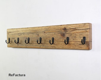 XXL hook strip made from old scaffolding planks, coat rack, coat hook, key rack, Wardrobe, hook strip, Reclaimed Wood