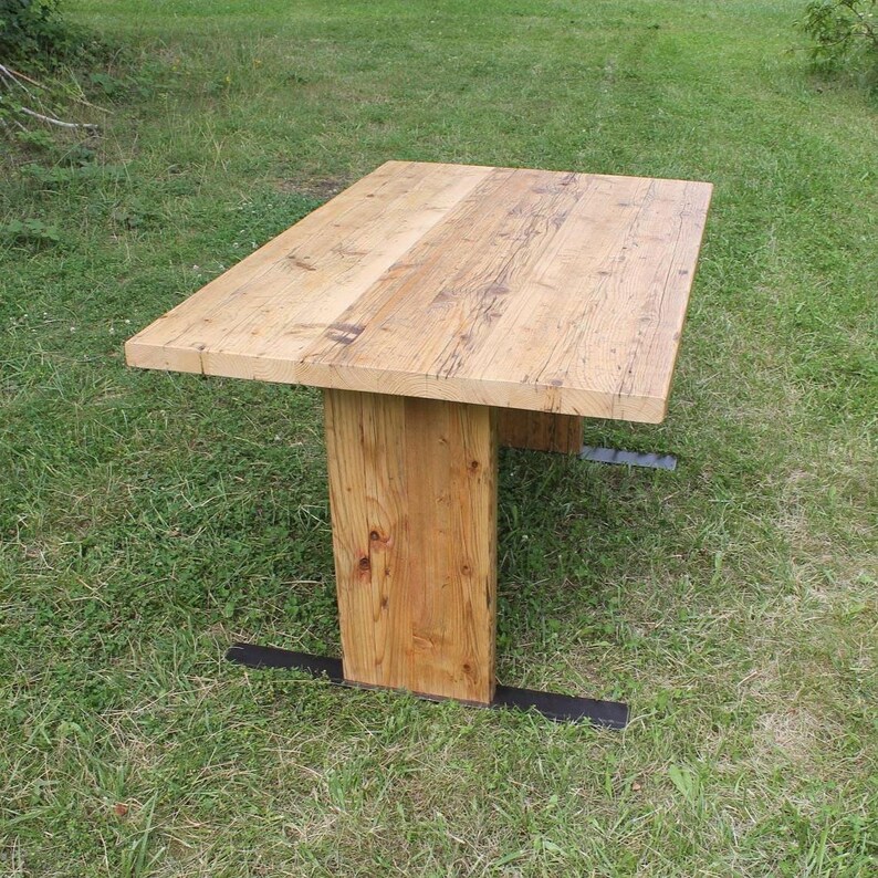 Dining table made of reclaimed wood, dining table made of old scaffolding planks, solid wood table, plank table, industrial table, kitchen table, XXL table, country house table image 2