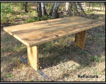 Dining table made of old wood, dining table made of old scaffolding planks, solid wood table, plank table, industrial table, kitchen table, XXL table, country house table