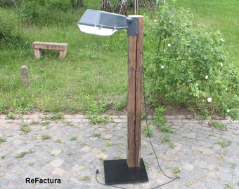 Floor lamp in old wood, design lamp, XXL floor lamp, lantern, lamp, lamp made of wood, old wood, lamp made of wood, wood lamp, reading light,