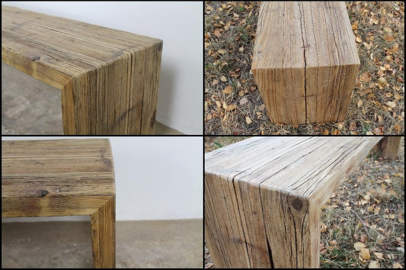 Pu&ograve; includere: Panca rustica in legno dall'aspetto naturale e invecchiato. La panca &egrave; costruita con spesse assi di legno rettangolari, che mostrano venature e nodi visibili. Gli angoli sono arrotondati e il design generale &egrave; semplice e robusto.