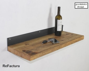 Estante de pared XXL hecho de viejos tablones de andamio, estante de madera vieja, estantería, estante de cocina, tablero de pared, estante de madera, madera recuperada, estante industrial