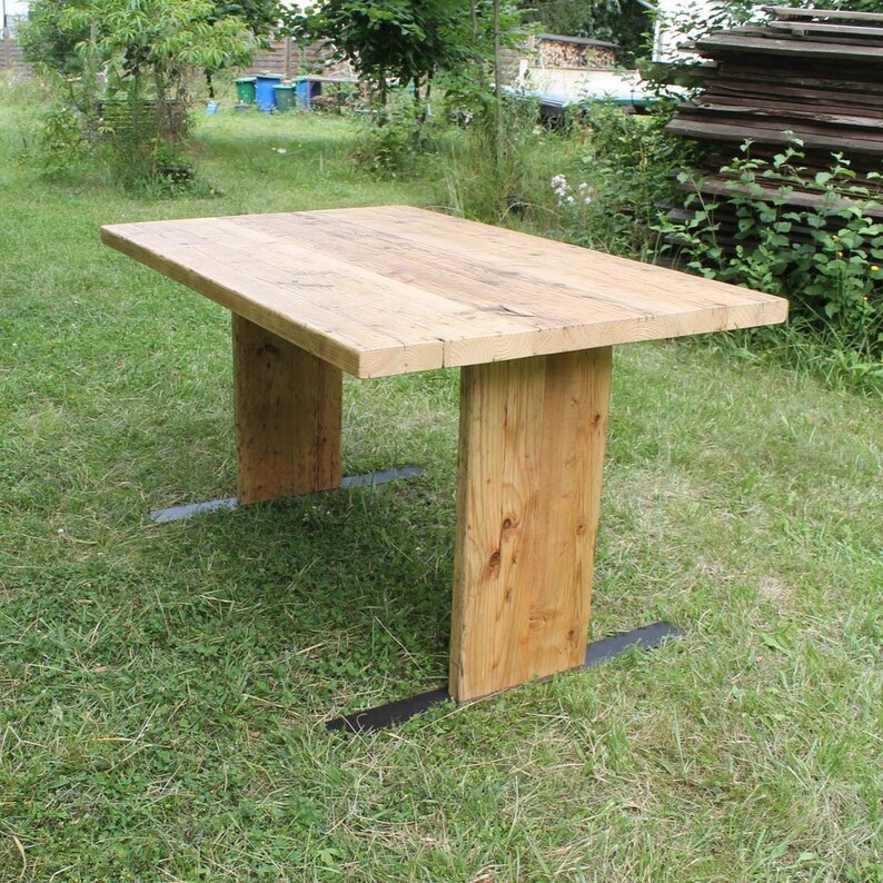 Dining table made of reclaimed wood, dining table made of old scaffolding planks, solid wood table, plank table, industrial table, kitchen table, XXL table, country house table image 4