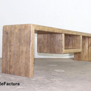 TV board, sideboard, lowboard, TV furniture, sideboard made from scaffolding planks, reclaimed wood, upcycling shelf