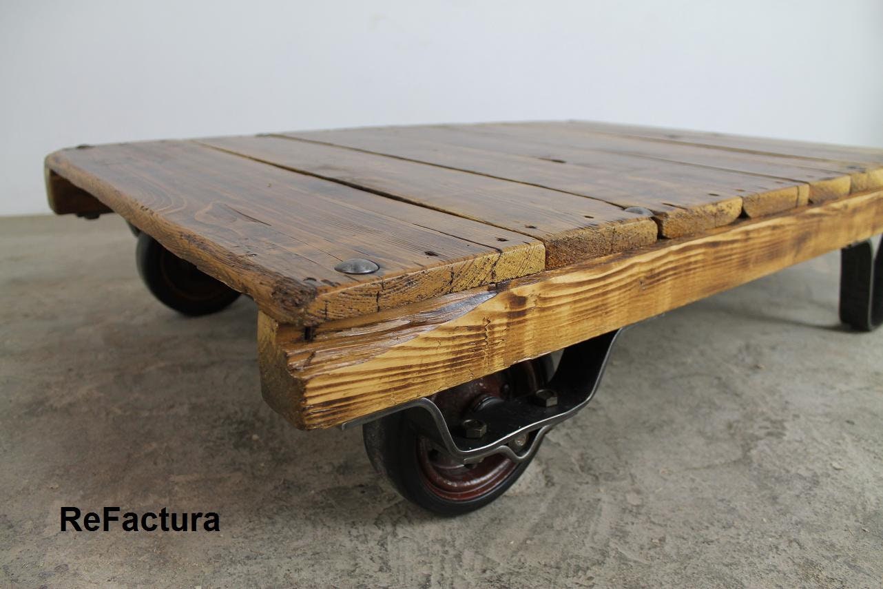 Pallet Trolley, Coffee Table, Rolling Pallet, Loft Table, Pallet Trolley,  Industrial Table, Pallet Table, Table - Etsy, image size:1282x855