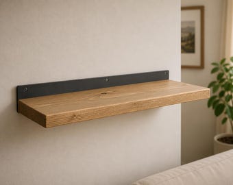 Étagère murale rustique en bois de récupération | Étagère flottante industrielle en bois et métal | Étagère murale en bois massif style loft | Étagère flottante artisanale
