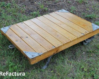 Lofttisch, Couchtisch, Palettenwagen, Rollpalette, Design tisch, industrial tisch, palettentisch, rustic table, upcycling tisch, old table