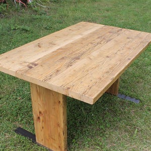Dining table made of reclaimed wood, dining table made of old scaffolding planks, solid wood table, plank table, industrial table, kitchen table, XXL table, country house table image 5