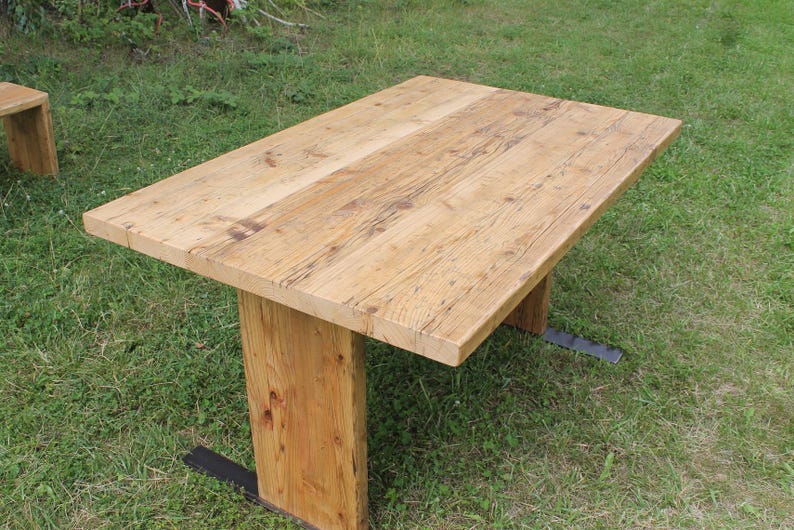 Dining table made of reclaimed wood, dining table made of old scaffolding planks, solid wood table, plank table, industrial table, kitchen table, XXL table, country house table image 5