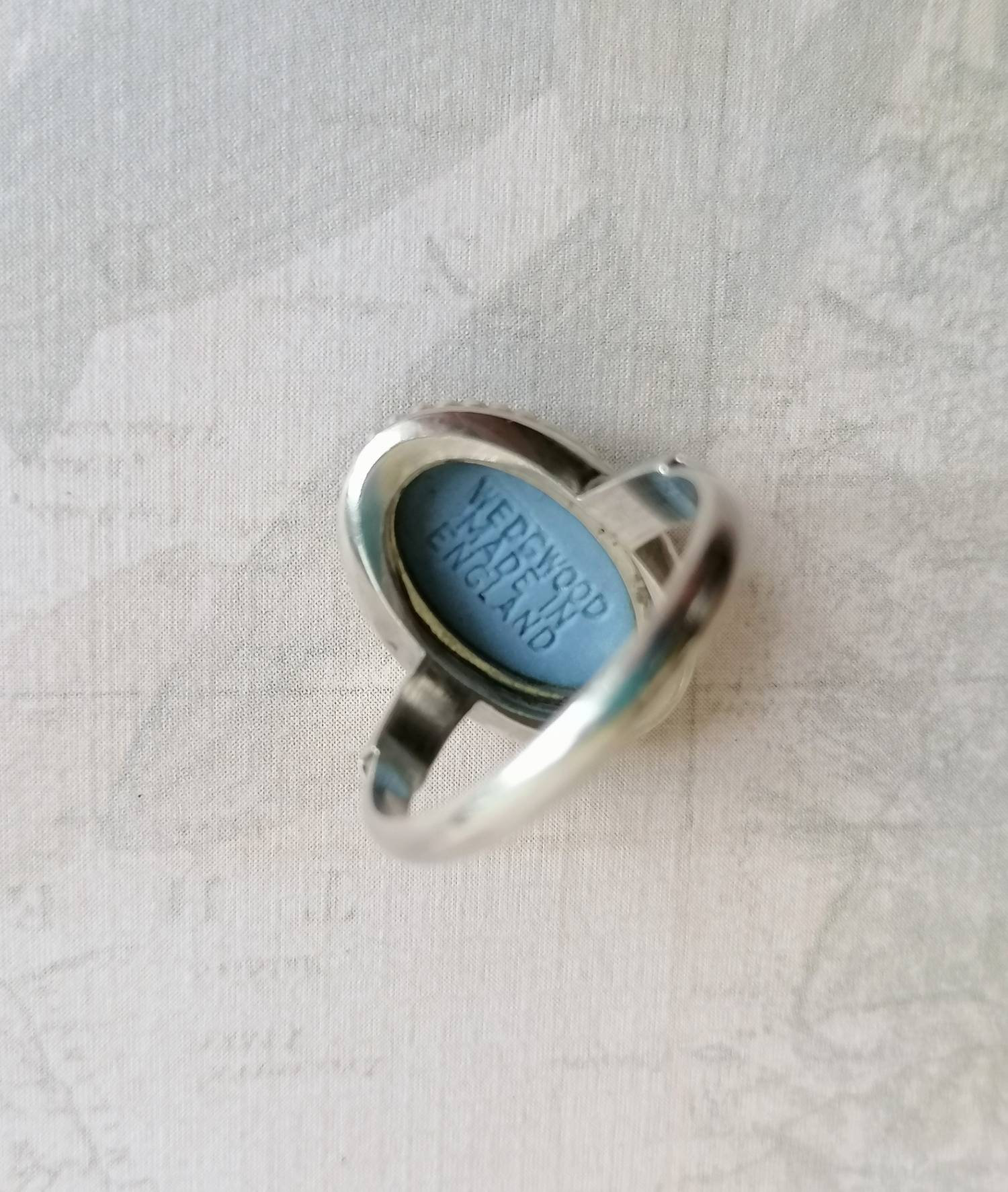 Vintage Wedgwood Cameo Ring Light Blue Jasperware Sterling Etsy