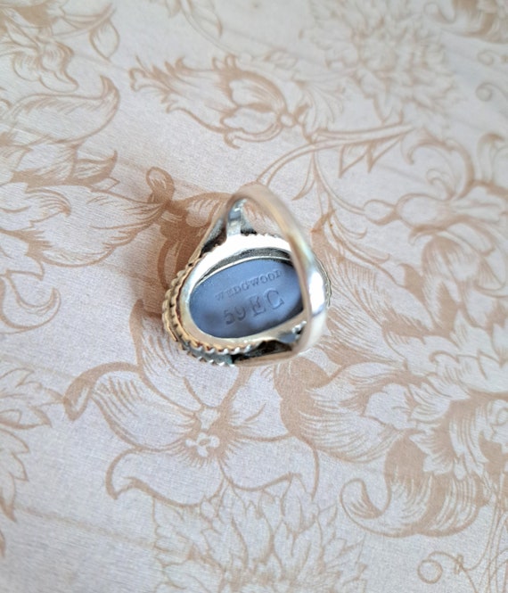 X-Large Wedgwood Ring Blue Jasper Cameo With Marc… - image 5