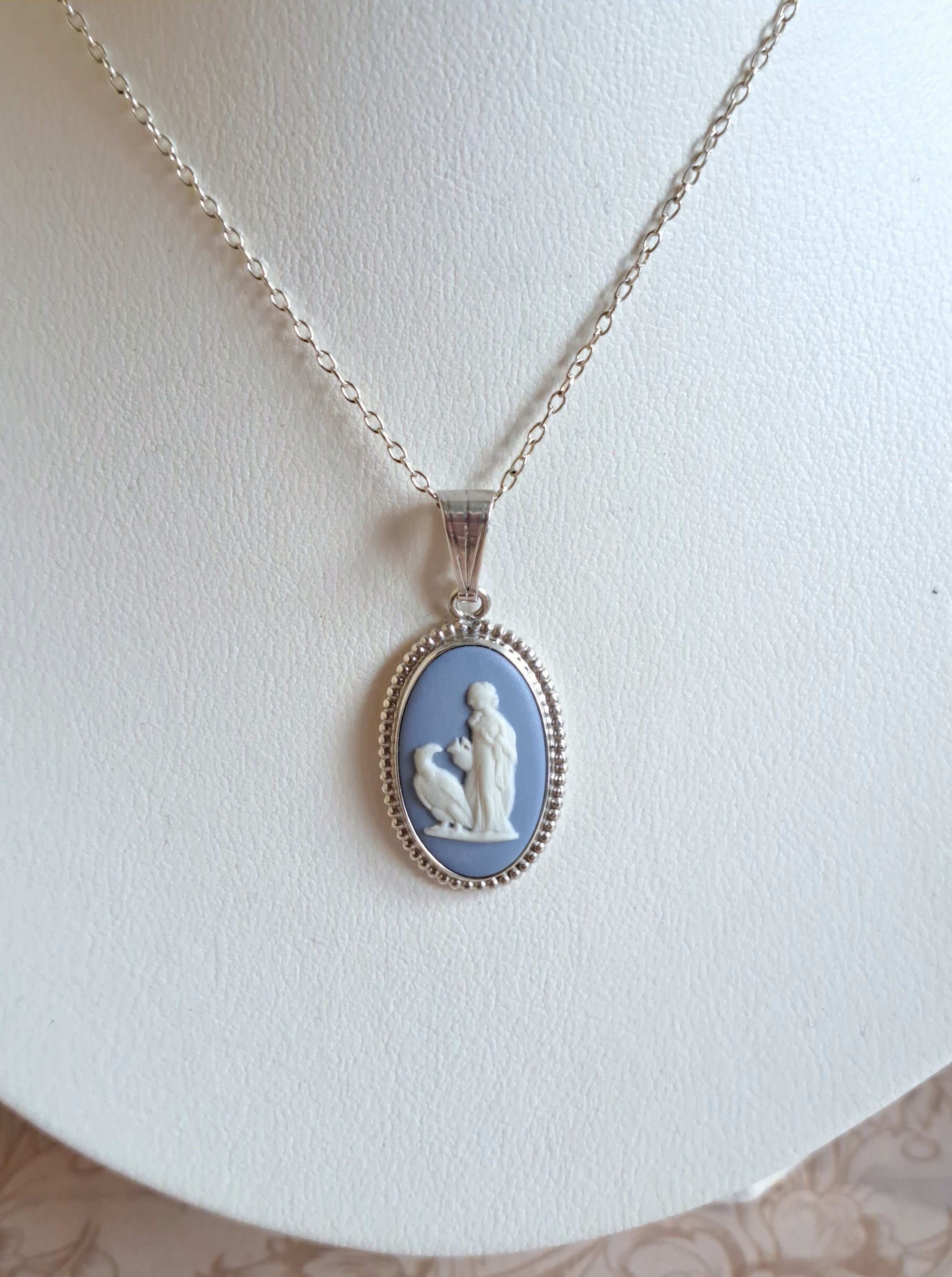 Vintage Wedgwood Blue Jasperware Cameo Pendant, Hebe \u0026 the Eagle Greek  Mythology, 1960s-70s, Sterling Silver, New Silver Chain, Gift Boxed - Etsy, image size:2237x3000