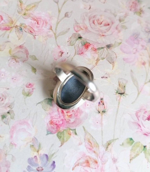 Vintage Blue Wedgwood Ring Jasperware Cameo, Ster… - image 6