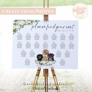 Wedding Dog Signs Seating Chart Printable, Pet Wedding Seating Chart Signs, Wedding Sign Decor Pet, Greenery Euclyptus Wedding Signs Decor