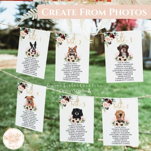 Dog Seating Chart, Custom Pet Seat Chart, Dog Wedding Signage, Custom Wedding Seating Chart, Dog Wedding Table Sign, Dog Wedding Table Signs