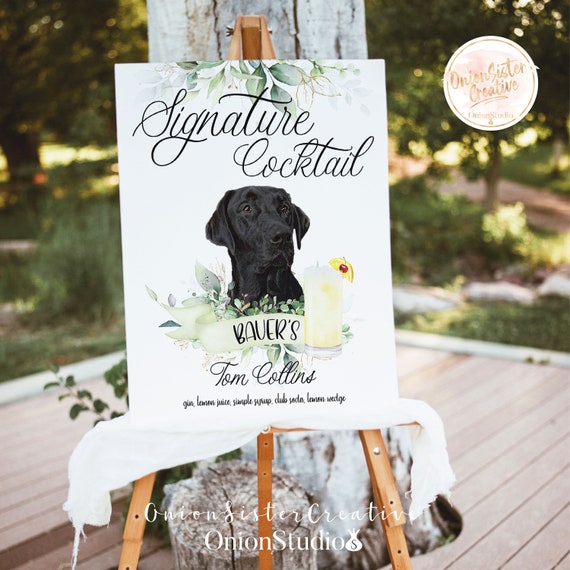 Dog Signature Drink Sign Printable, Wedding Signature Cocktails