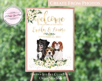 Personalized Dog Wedding Metal Sign - Up To 5 Dogs - Wedding Gift Idea - Store