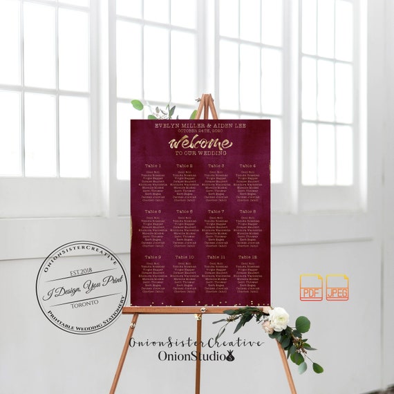 Wedding Seating Chart Printing Toronto