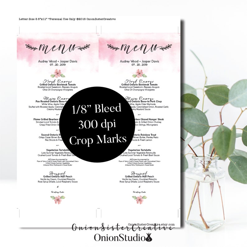 Hand Drawn Floral Wedding Menu Template,Printable Wedding Rehearsal Dinner Menu Cards,Modern Wedding Table Decor,Simply Wedding Invitation