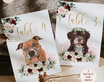 Custom Wedding Table Sign Pet, Dog Wedding Table Signs Printable, Dog Seating Chart, Dog Wedding Signage, Custom Wedding Seating Chart