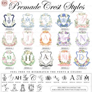 Custom Wedding Crest Logo, Wedding Watercolor Crest Monogram Logo with Pets, Wedding Crest with Dogs, Digital Wedding Logo PNG JPG Files