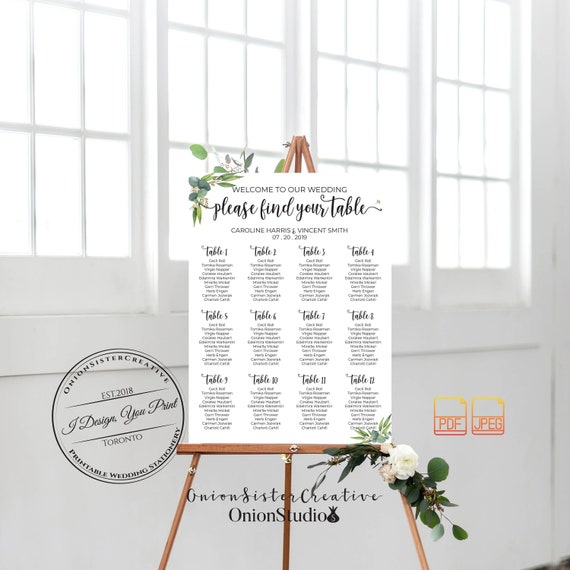 Wedding Seating Chart Printing Toronto