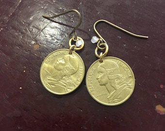 Boucles d'oreilles 10 centimes