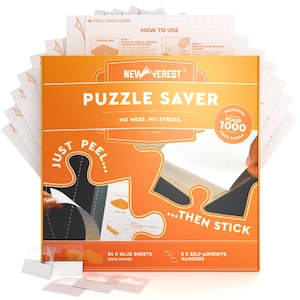 Newverest 24-Pack Glue Sheets 10"×10″ in Gift-Ready Box | Preserve & Display 4 × 1000-Piece Jigsaw Puzzle