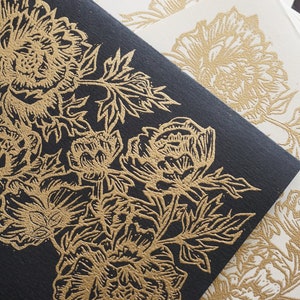 Handprinted Embossed Blank Cards-Set of 6