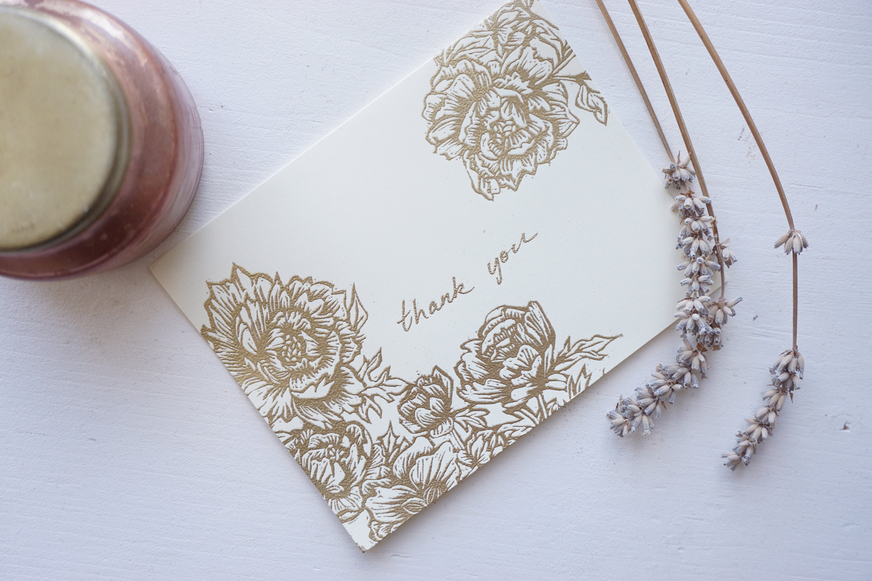Handprinted Thank You Cards-set of 6 - Etsy