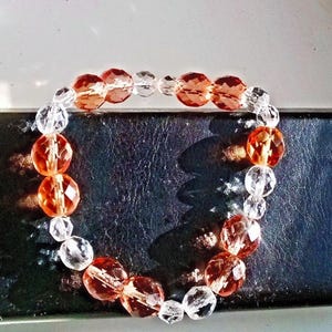 Stretch Faceted Glass Beads Bracelet / Stretchy Stackable Bracelet