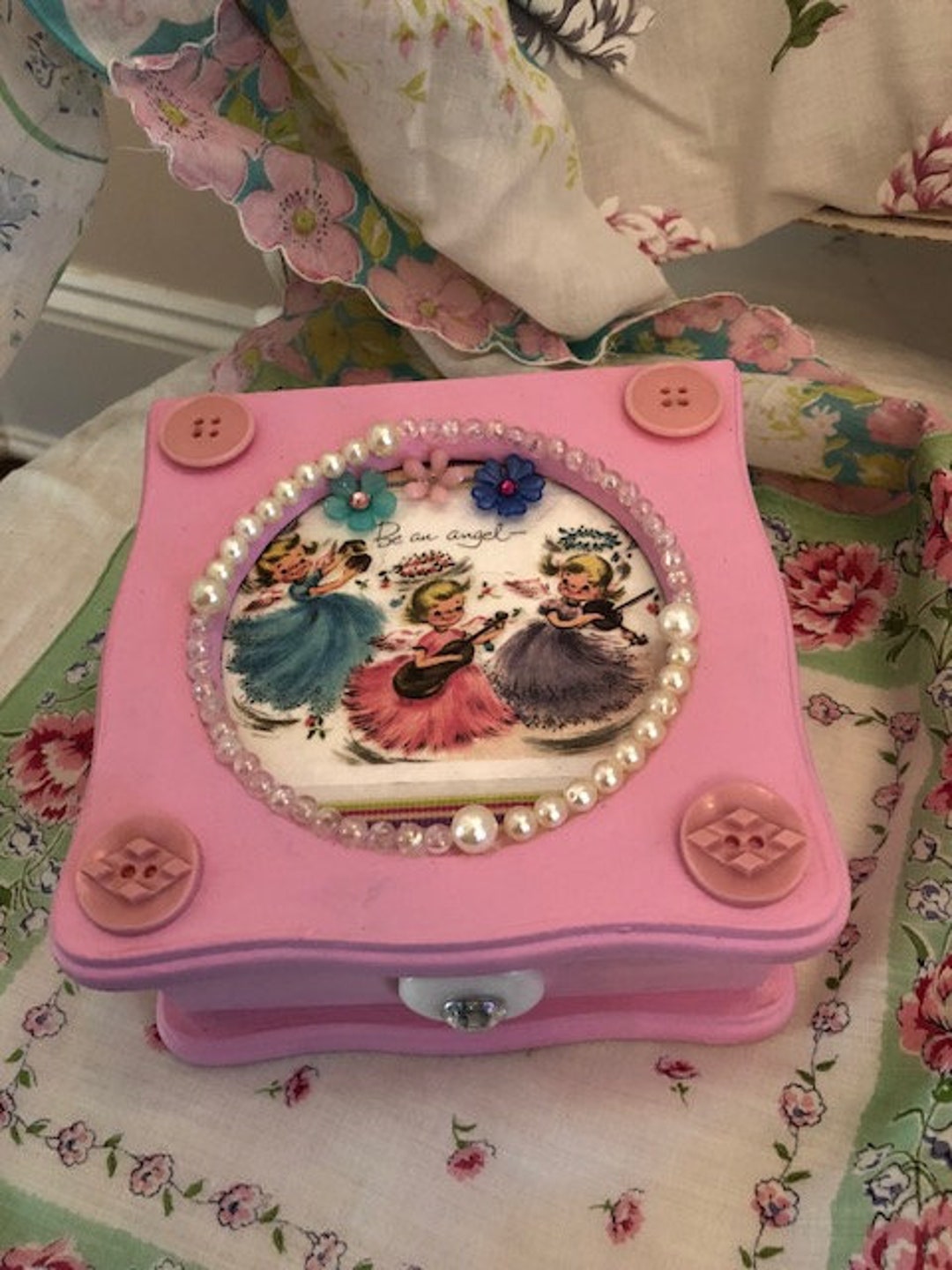 Vintage Jewerly Box/childs Jewelry Box/little Girl Valentine Gift/girls