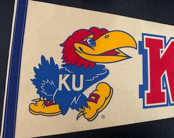 Vintage Kansas Jayhawks football/university of Kansas Football pennant/Jayhawks college sports/University Kansas Basketball