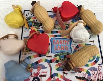 Contenedor de dulces vintage/contenedores de dulces de plástico de mediados de siglo/dulces vintage de tiendas de diez centavos/