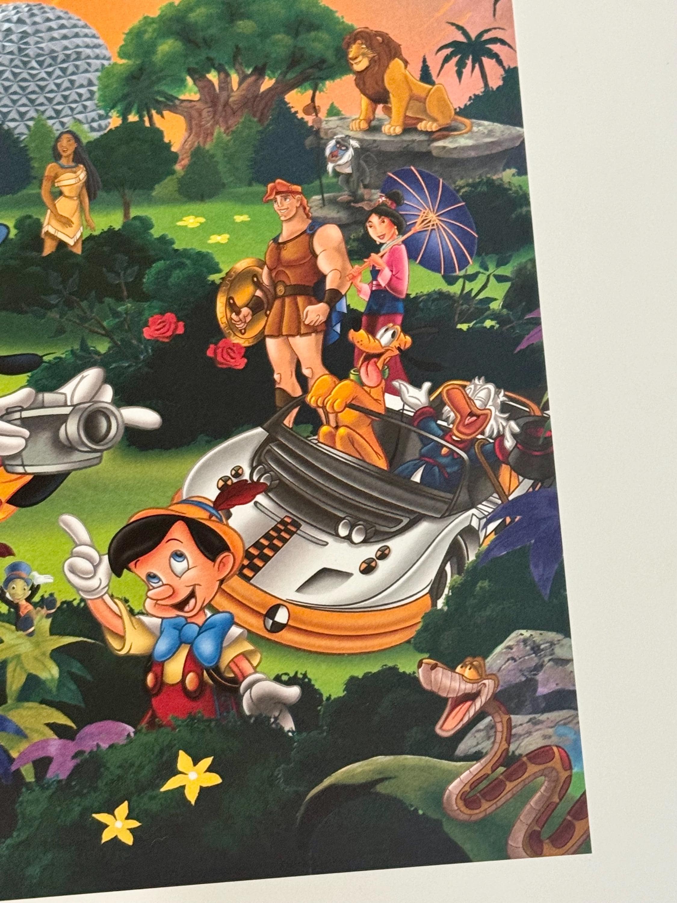ヴィンテージ ディズニー リトグラフ/ディズニー「魔法の場所で魔法の