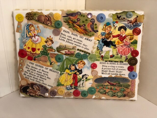 Vintage Nursery Rhymes/mixed Media Nursery Art |nursery Art | Vintage ...